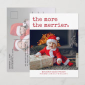 Hoe meer de vrolijkere kerstgeboorte aankondigingskaart (Voorkant / Achterkant)