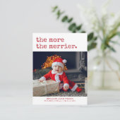 Hoe meer de vrolijkere kerstgeboorte aankondigingskaart (Staand voorkant)