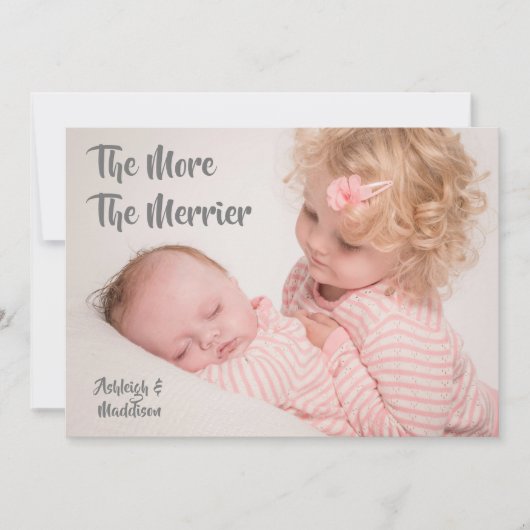 Hoe meer de vrolijkere nieuwe baby feestdagenkaart (Voorkant)