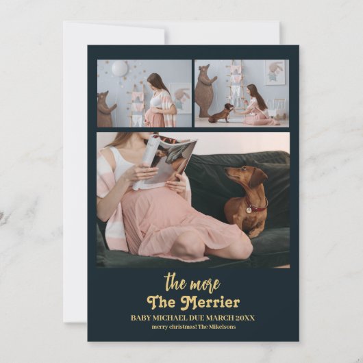 Hoe meer de zwangerschap van de Merrier Feestdagenkaart (Voorkant)