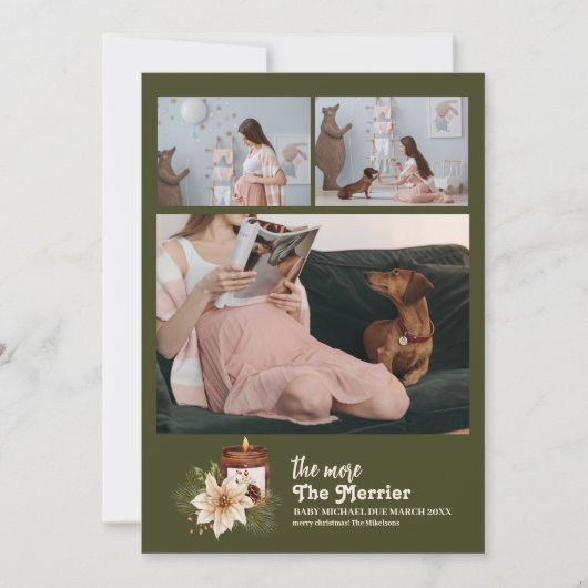 Hoe meer de zwangerschap van de Merrier Feestdagenkaart (Voorkant)