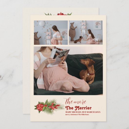 Hoe meer de zwangerschap van de Merrier Feestdagenkaart (Voorkant / Achterkant)
