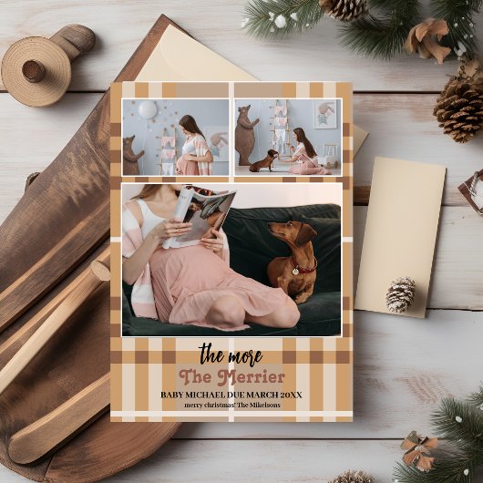 Hoe meer de zwangerschap van de Merrier Feestdagenkaart