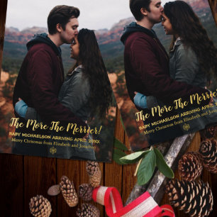 Hoe meer de zwangerschap van de Merrier Folie Feestdagenkaart