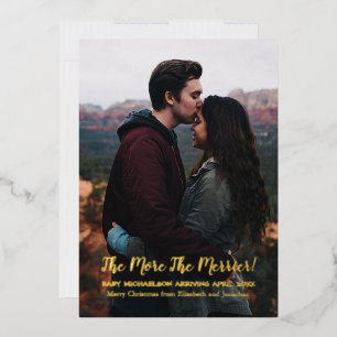 Hoe meer de zwangerschap van de Merrier Folie Feestdagenkaart