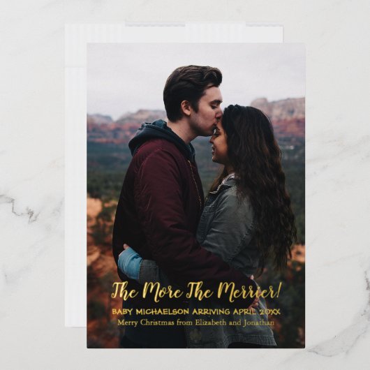 Hoe meer de zwangerschap van de Merrier Folie Feestdagenkaart (Envelop)
