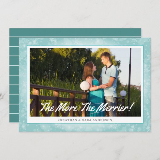 Hoe meer het horizontale kerstfeest van Merrier Feestdagenkaart (Voorkant / Achterkant)