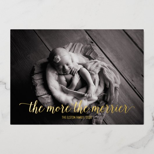 Hoe meer hoe beter, aankondiging van nieuwe baby (Voorkant)