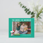 Hoe meer hoe beter | Pinda's Kerstmis Nieuwe Baby Feestdagenkaart (Staand voorkant)