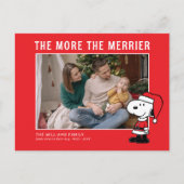 Hoe meer hoe beter | Snoopy Kerstmis Nieuwe Baby Feestdagenkaart (Voorkant)