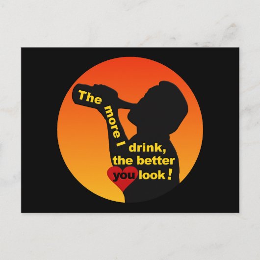Hoe meer ik Drink briefkaart (Voorkant)