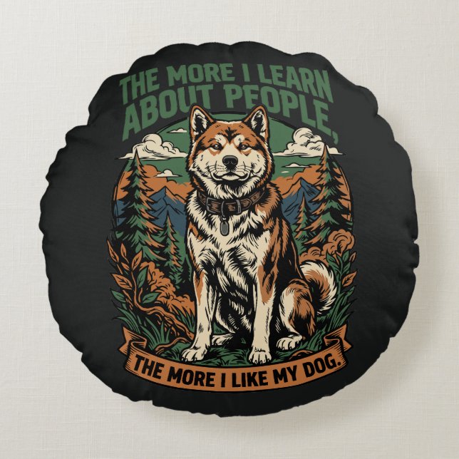 Hoe meer ik mijn hond leuk vind rond kussen (Voorkant)