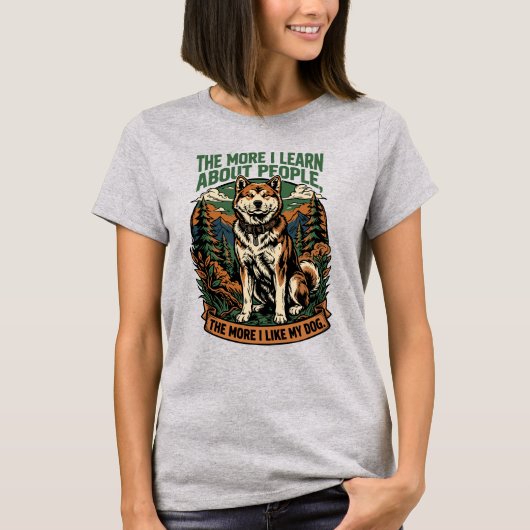 Hoe meer ik mijn hond leuk vind t-shirt (Voorkant)