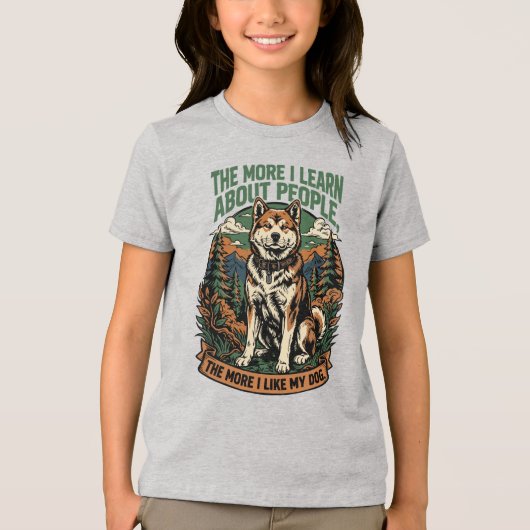 Hoe meer ik mijn hond leuk vind Tri-Blend shirt (Voorkant)