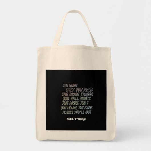 Hoe meer je leest, hoe meer dingen je weet tote bag (Voorkant)