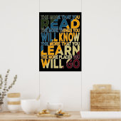 Hoe meer je leest, hoe meer dingen je zult lezen poster (Keuken)