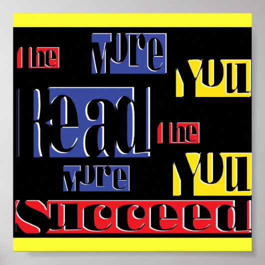 hoe meer je leest hoe meer je slaagt poster (Voorkant)