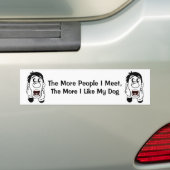 Hoe meer mensen ik ontmoet,... bumpersticker (Op auto)