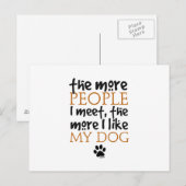 Hoe meer mensen ik ontmoet, hoe meer ik van mijn h briefkaart (Voorkant / Achterkant)