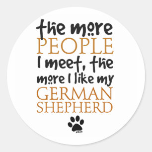 Hoe meer mensen ik ontmoet... ronde sticker