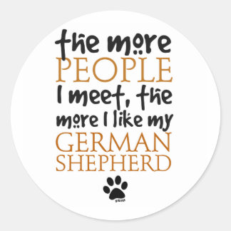 Hoe meer mensen ik ontmoet... ronde sticker