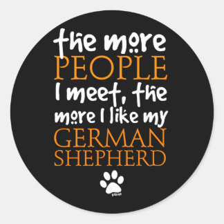 Hoe meer mensen ik ontmoet... ronde sticker