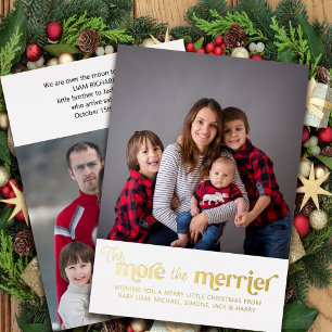 Hoe meer Merrier 2 Foto introduceert Baby Gold Folie Feestdagenkaart
