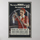Hoe meer vrouwen op het werk hoe eerder we winnen  poster (Voorkant)