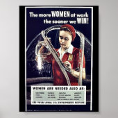 Hoe meer vrouwen op het werk hoe eerder we winnen poster (Voorkant)