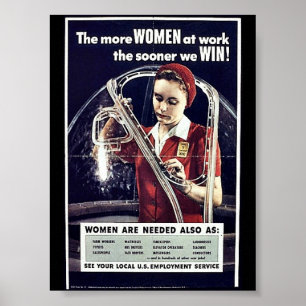 Hoe meer vrouwen op het werk hoe eerder we winnen poster