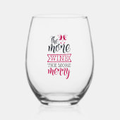 Hoe meer wijn des te vrolijker wijnglas zonder voet (Voorkant)