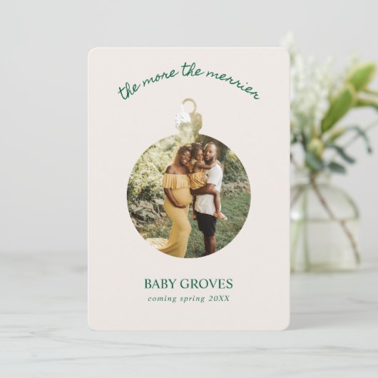 Hoe meer zielen hoe meer vreugd Wij verwachten zwa Feestdagenkaart (Staand voorkant)