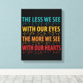 Hoe minder we zien met onze ogen - blindheid brail canvas afdruk (Insitu (Houten vloer))