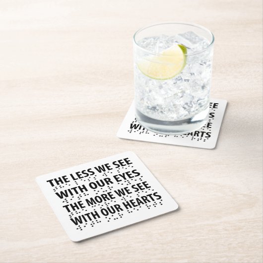 Hoe minder we zien met onze ogen - blindheid brail kartonnen onderzetters (Insitu)