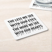 Hoe minder we zien met onze ogen - blindheid brail kartonnen onderzetters (Schuin)