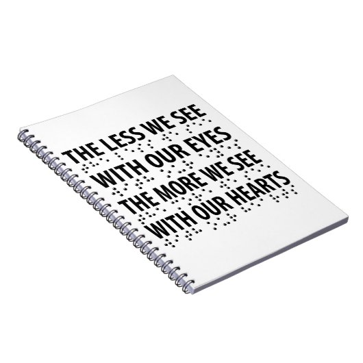Hoe minder we zien met onze ogen - blindheid brail notitieboek (Rechterzijde)