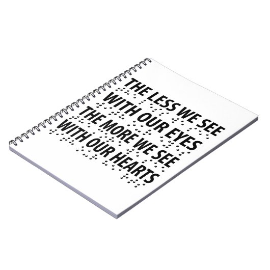 Hoe minder we zien met onze ogen - blindheid brail notitieboek (Linkerzijde)