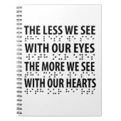 Hoe minder we zien met onze ogen - blindheid brail notitieboek (Voorkant)