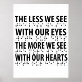 Hoe minder we zien met onze ogen - blindheid brail poster (Voorkant)