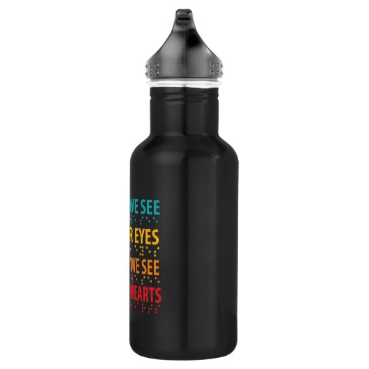 Hoe minder we zien met onze ogen - blindheid brail waterfles (Rechts)