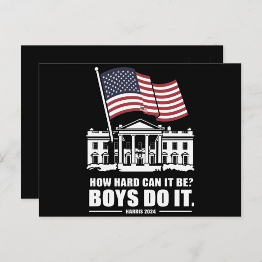 Hoe moeilijk kunnen jongens het doen Harris 2024 Briefkaart (Voorkant / Achterkant)