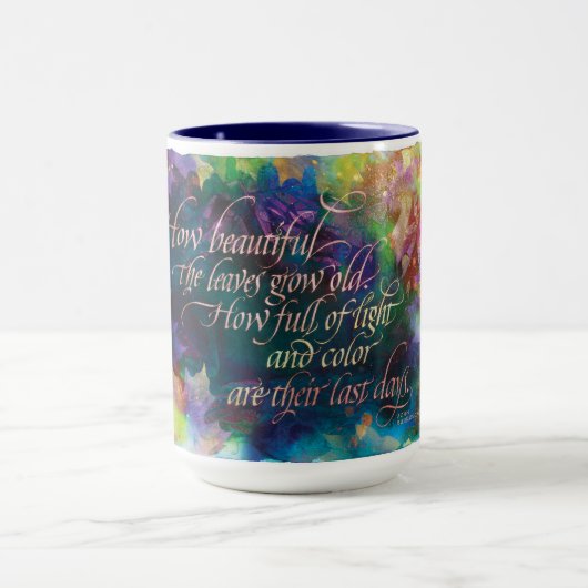 "Hoe mooi de Bladeren...", Mok (Midden)