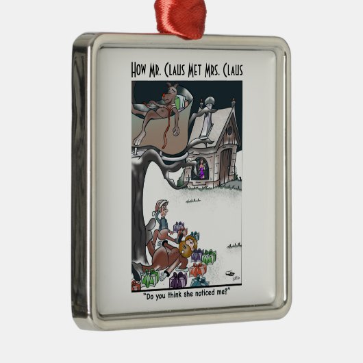Hoe Mr. & Mrs Claus Met Ceramic Square Ornament (Rechts)