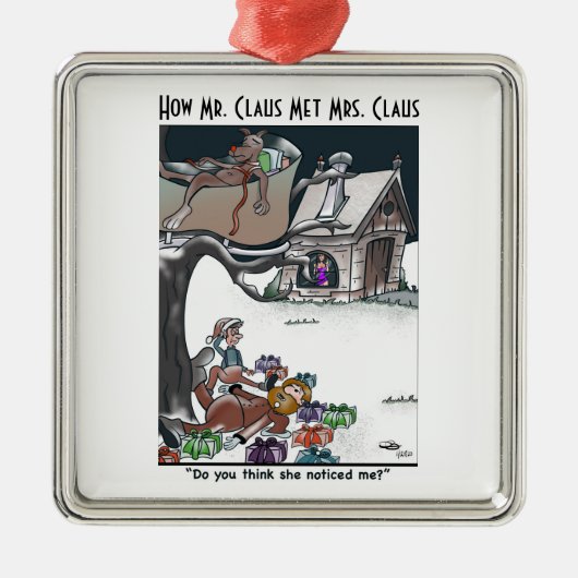Hoe Mr. & Mrs Claus Met Ceramic Square Ornament (Voorkant)