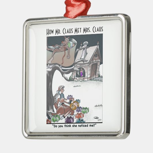 Hoe Mr. & Mrs Claus Met Ceramic Square Ornament (Links)