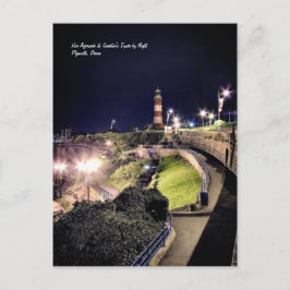 Hoe-nadering en Smeaton's tower bij nacht Briefkaart