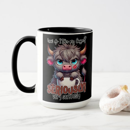Hoe neem ik mijn koffie? Ernstig heel ernstig Mok (Met donut)