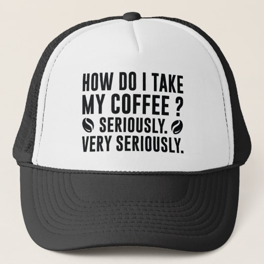 Hoe neem ik mijn koffie? trucker pet (Voorkant)