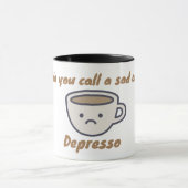 Hoe noem je droevige koffie? Depressie. Grappige m Mok (Midden)