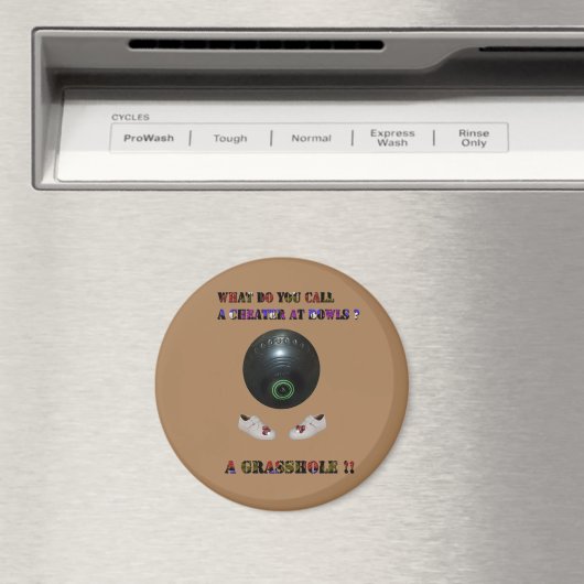 Hoe noem je een bedrieger bij Lawn Bowls, grappig Magneet (Insitu (Vaatwasser))